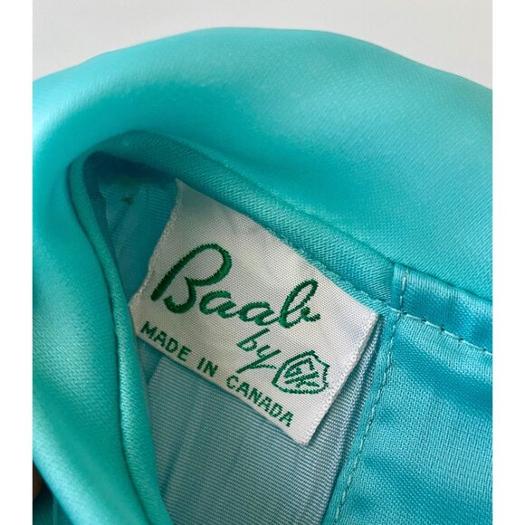 Vintage Toddler Dress, Size 3T, 1950s Aqua Blue Satin Dress for Toddler - Picture 7 of 9